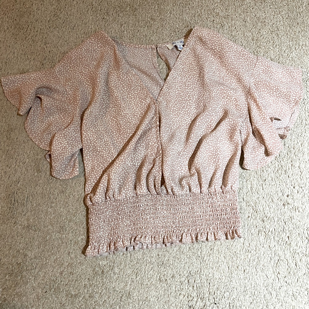 Beige Patterned Blouse